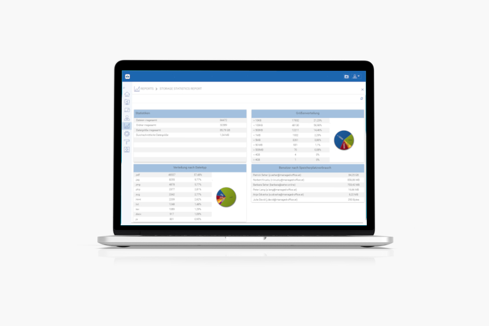 Laptop mit Monitoring-Dashboard vom Datastore