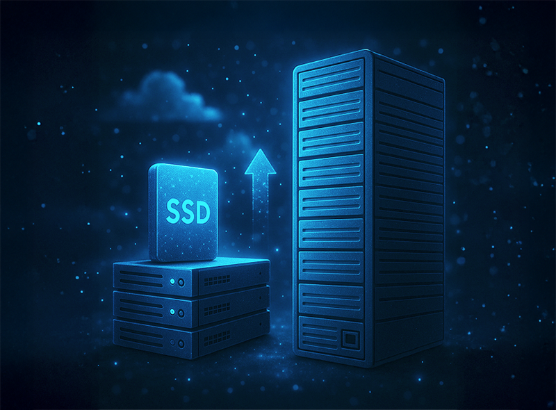 SSD-Karte für erweiterten Speicherplatz im Server